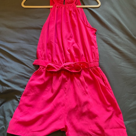 Halter Hot Pink Romper - Picture 1 of 4